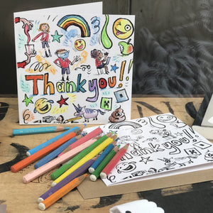 Colour Your Own teacher thankyou card