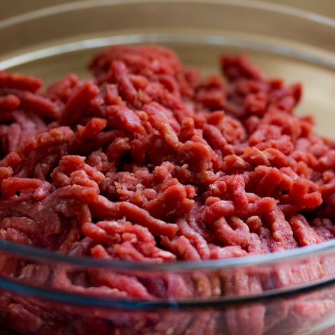 A bowl of raw minced meat