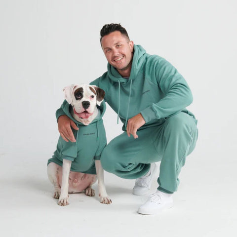 Matching dog and owner hoodies