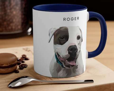 Mug with a dog's face printed