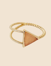 Ring Metal Triangular Natural Stone