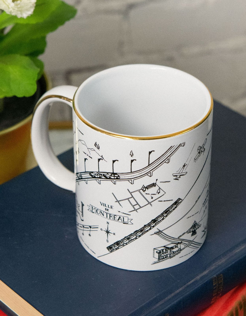 Tasse ONZE Touche d'Or14K Carte Montréal 