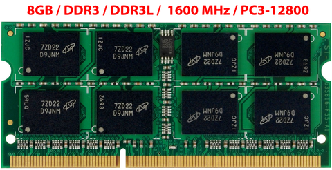 MEMORIA RAM 8GB DDR3 | DDR3L SODIMM 1600MHz CL11 PC3-12800 PC3L-12800