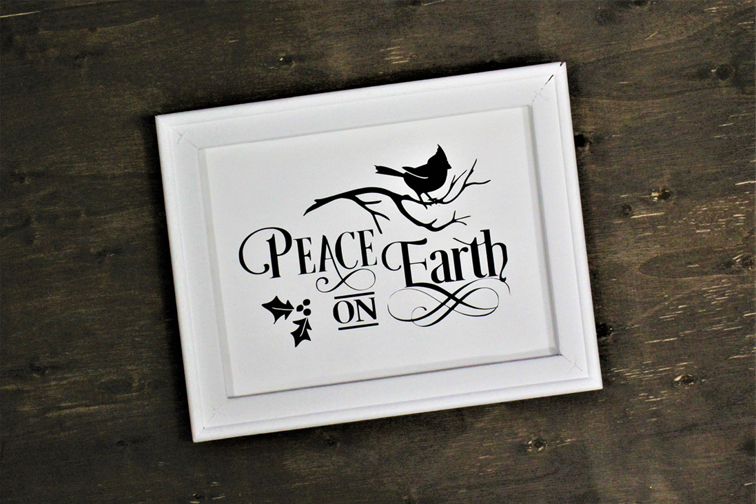 Farmhouse Style Framed Sign Peace On Earth Monkeyshine Apparel And Gifts