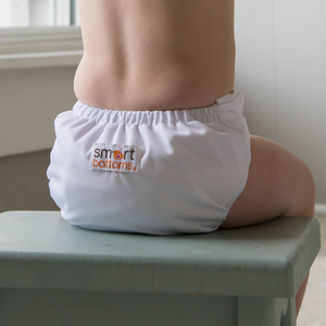 Smart Bottoms - Smart One 3.1 cloth diaper - all natural cloth diaper - White cloth diaper print - cute solid white cloth diaper print 