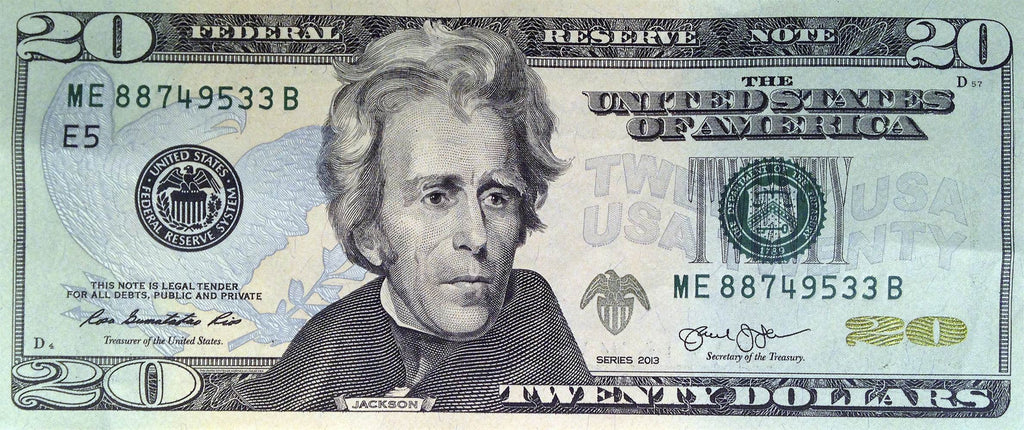 Andrew Jackson 20 dollar bill image