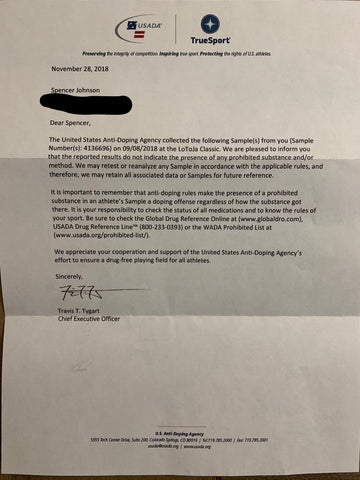 Clean Athlete USADA Test Results