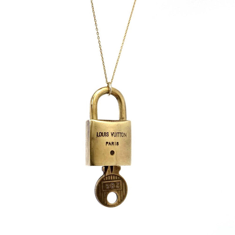 Louis Vuitton Set Lock Rolo Chain Necklace With Key Bracelet