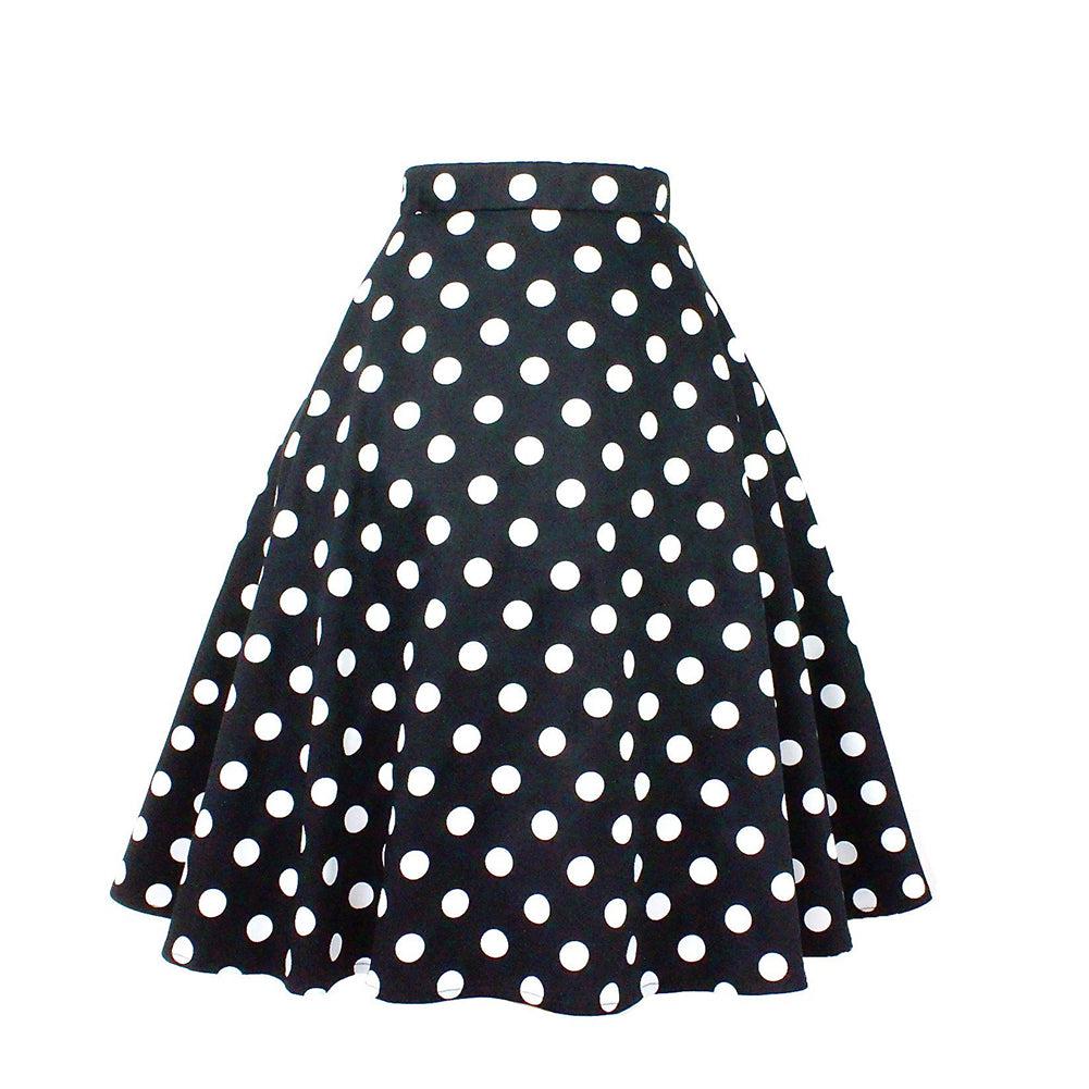 Hemet Circle Skirt in Black & White Polka Dots – Glitz Glam and Rebellion