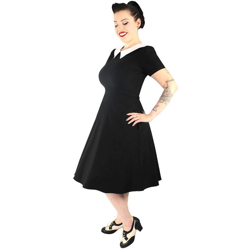 Hemet Pointy Collar Dress in Black and White – Glitz Glam and Rebellion