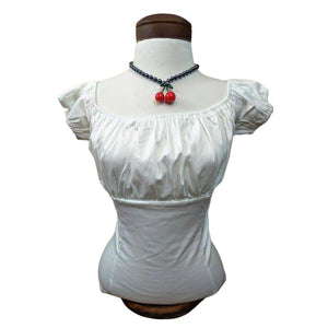 Pinup Peasant Top in Solid White – Glitz Glam and Rebellion