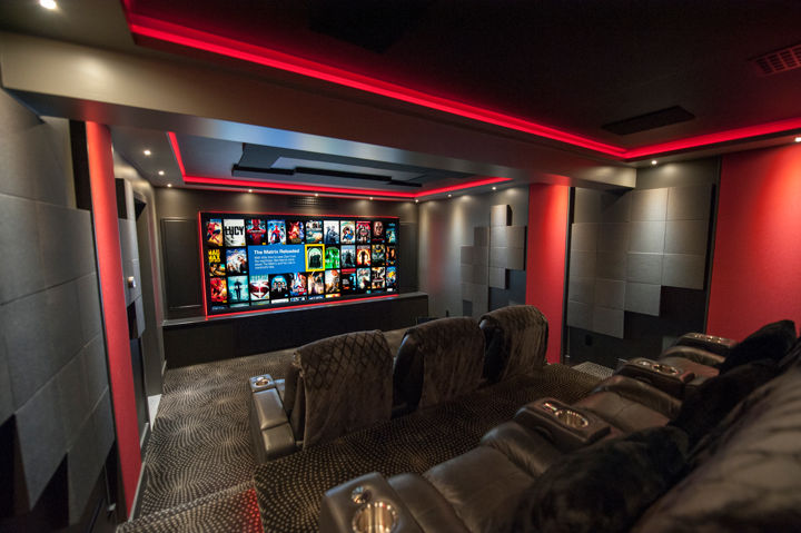 Angled view of home theater