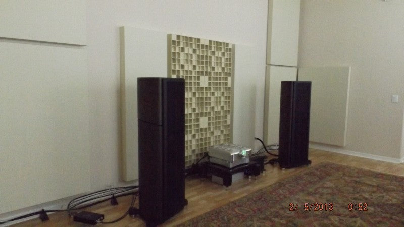 Acoustically treated high end audio room