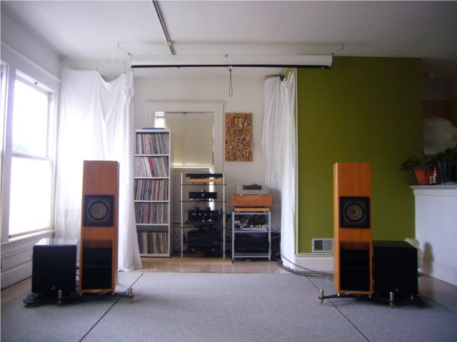High end audio system with dual subwoofers