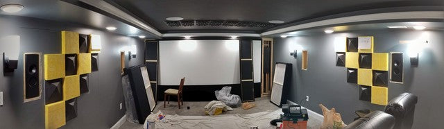 Basement home theater baffle / screen wall