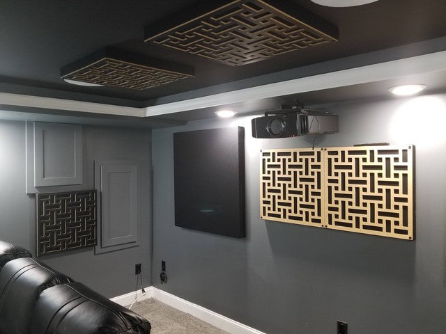 Basement home theater, front of room