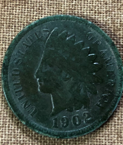 indian head penny with patina
