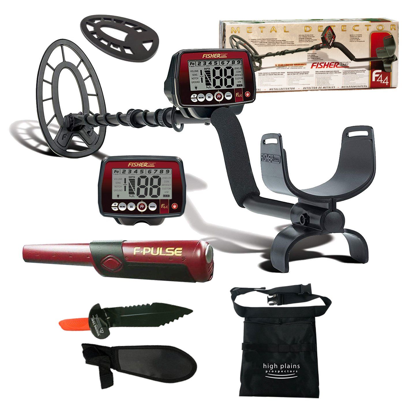 Fisher F22 Weatherproof Metal Detector with 9 Coil + Bonus Pack, Shop, Features