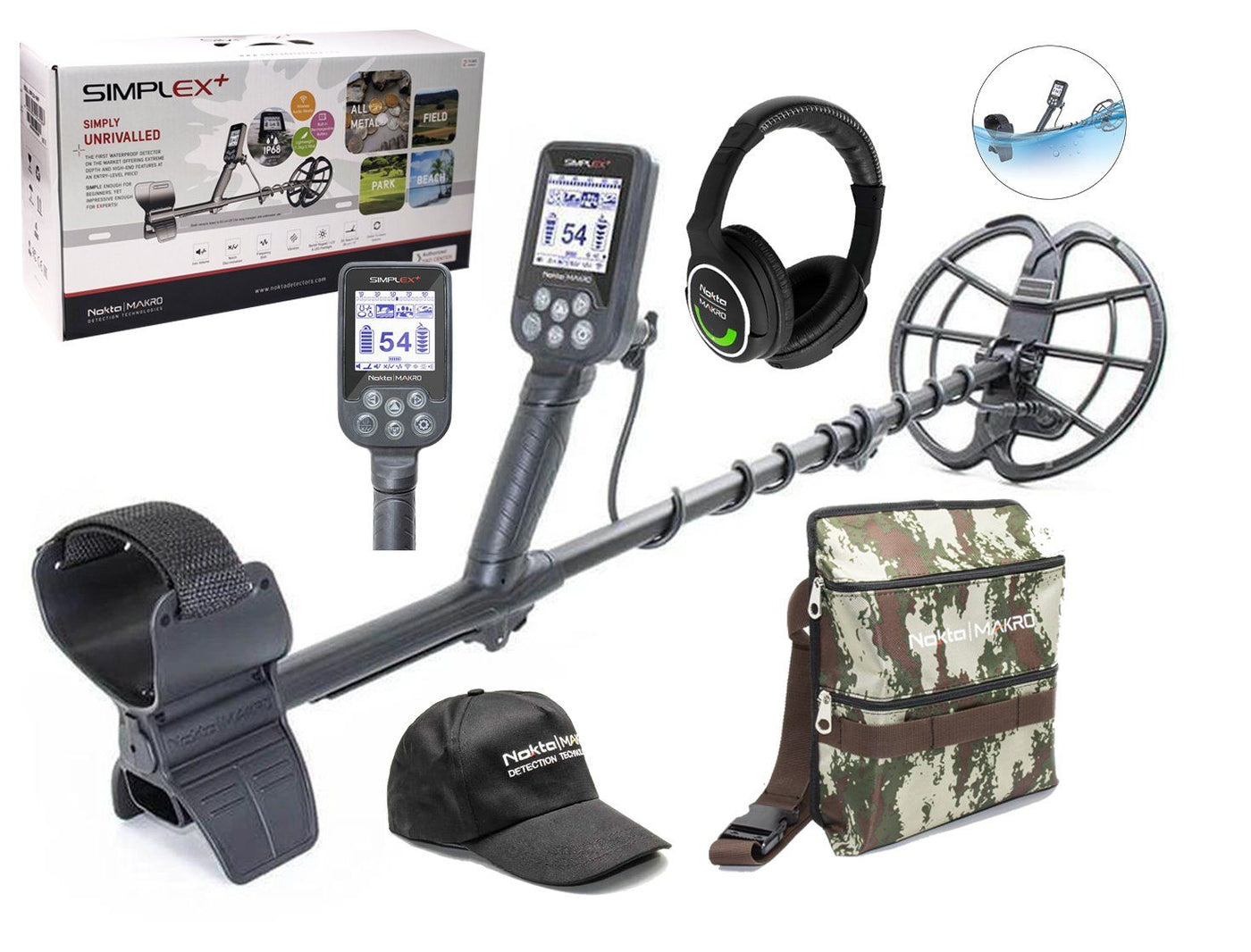 Nokta Makro Simplex Plus WHP | Metal Detector with Headphones – High