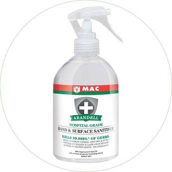 Hand & Surface Sanitiser Spray 500ml | Arandell | Sanitising Products | Radius Shop | NZ