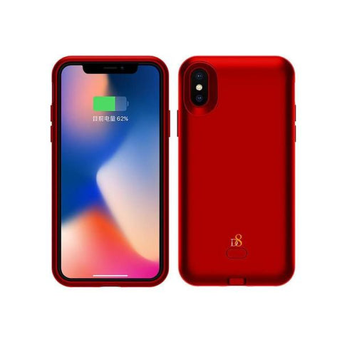 Reiko iPhone X Cell Phone Charging Battery Case with Qi Wireless Charging Red