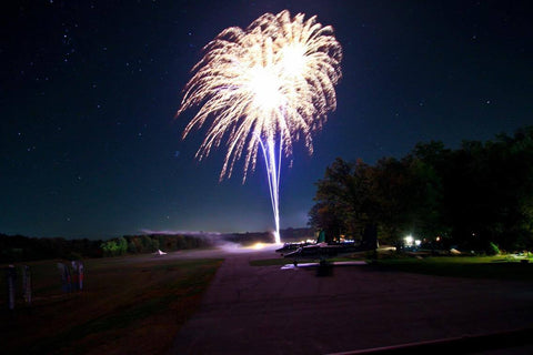 fireworks from the TSK skydiving boogie