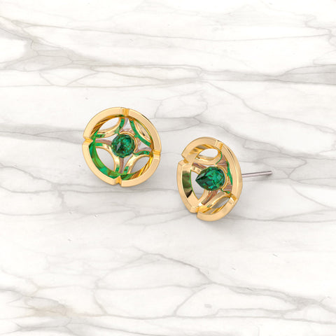 Jalan Besar Gemstone Earrings - Emerald