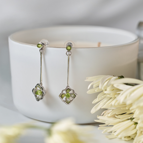 Forbidden Spring Gemstones Earrings - Peridot - Sterling Silver Earrings Singapore