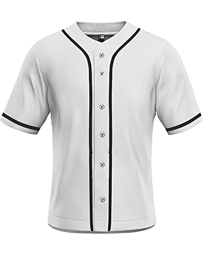  MNMN Blank Jersey Plain Hipster Hip Hop for Men Button-Down Baseball  Jersey Short Sleeve Shirt White Black Red Grey S-3XL (Blank Red, Small) :  Clothing, Shoes & Jewelry