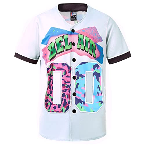 MolpeBel Air Baseball Jersey 90s Clothing for Women, Unisex Hip Hop Outfit  XL