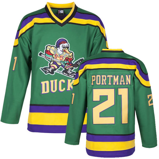 Portman 21 Mighty Ducks Movie Hockey Jersey