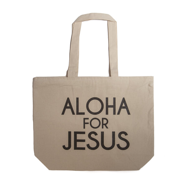 Large Canvas Carryall Bag-Natural with Black Logo – Aloha for Jesus