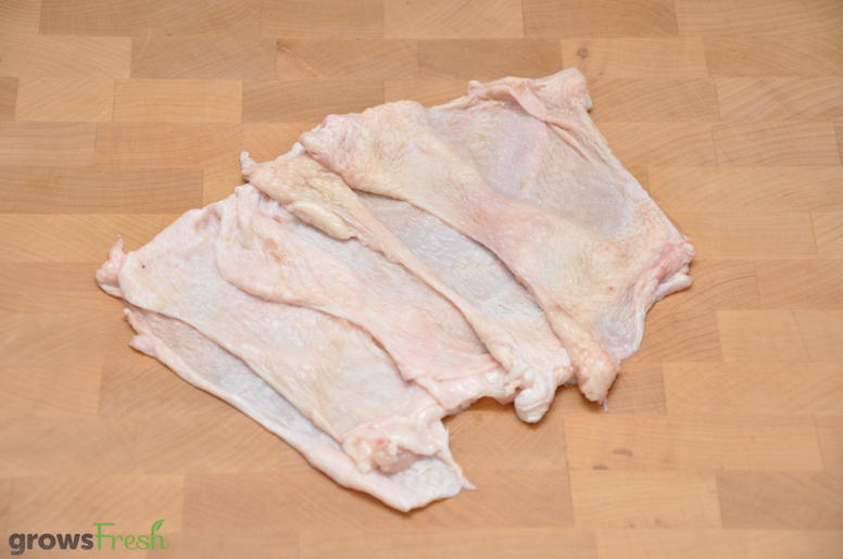 growsFresh - Chicken - Organic Free Range - Chicken Skin - Frozen - New Zealand