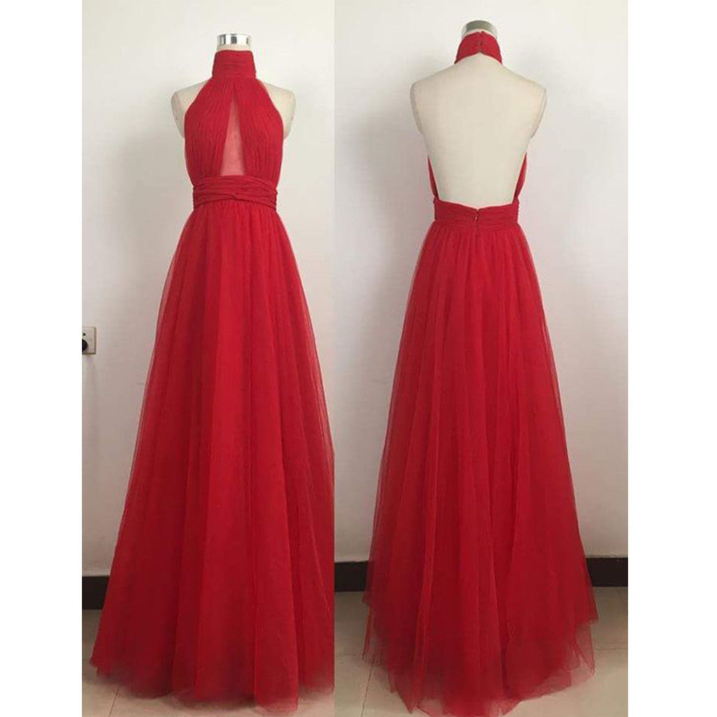 simple red ball gown