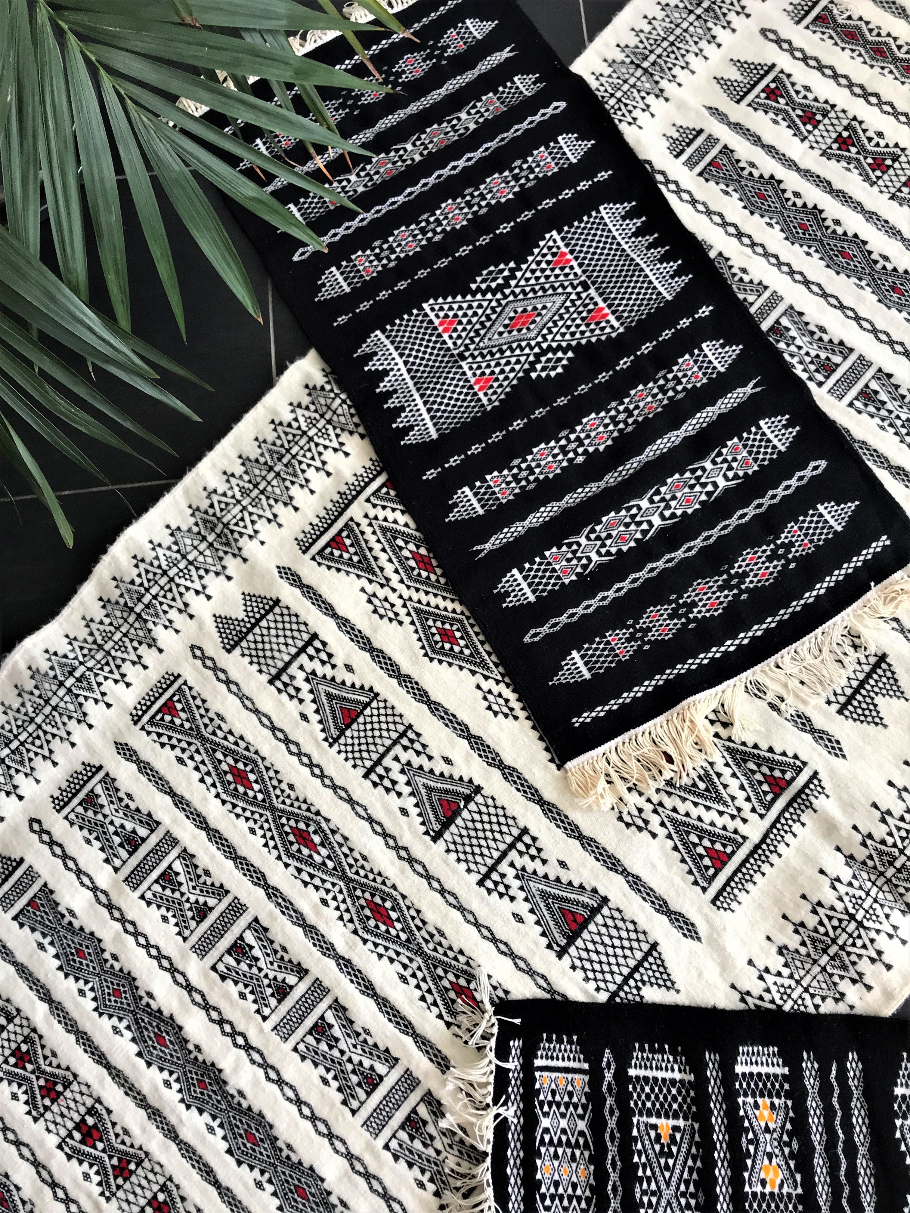 Oriental Black and White Kilim Rug