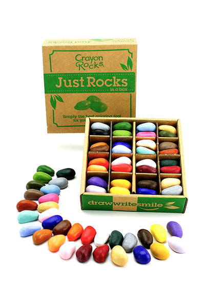 Rocks in a Box, 64 Crayons. 32 Colours