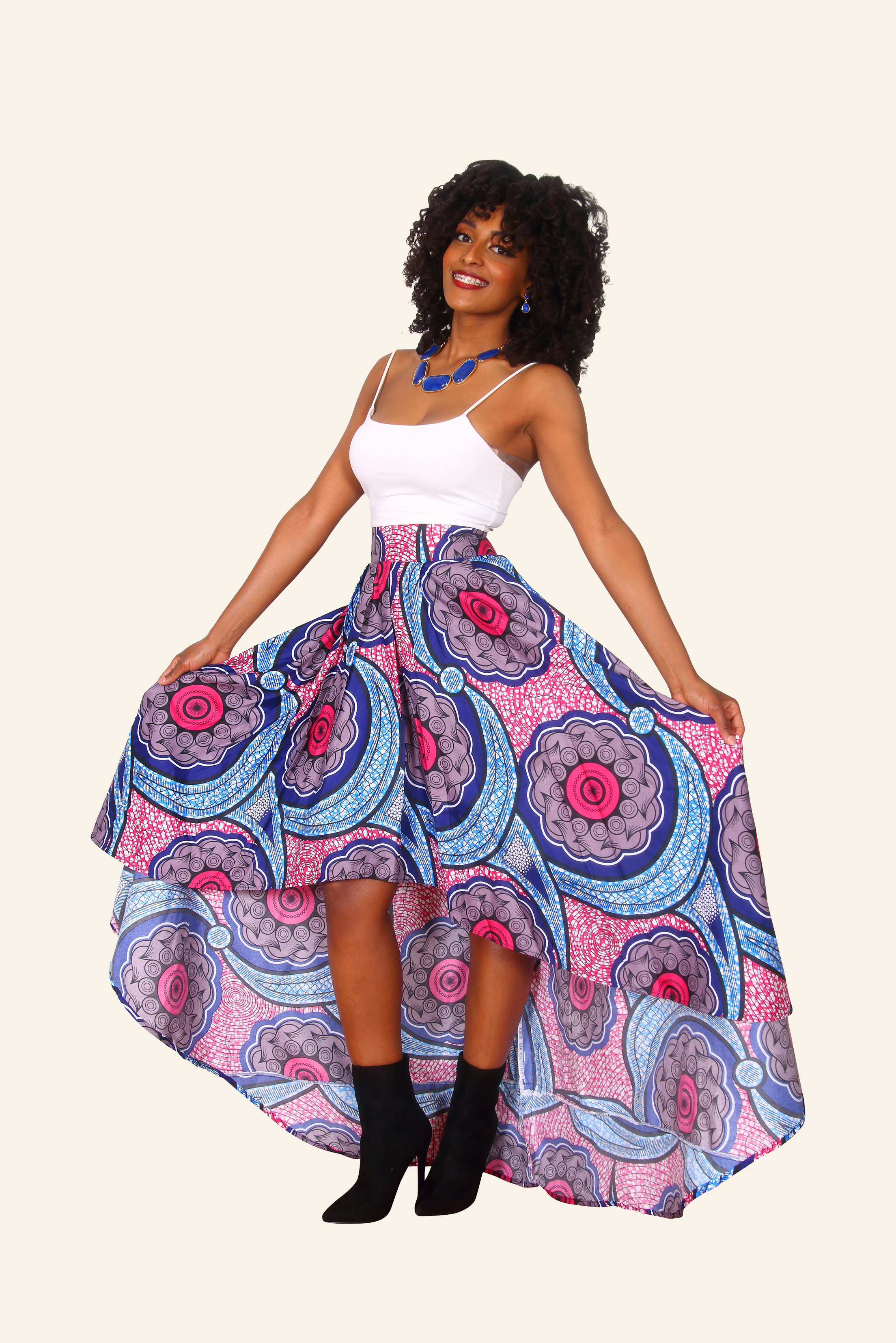 high low african print dresses