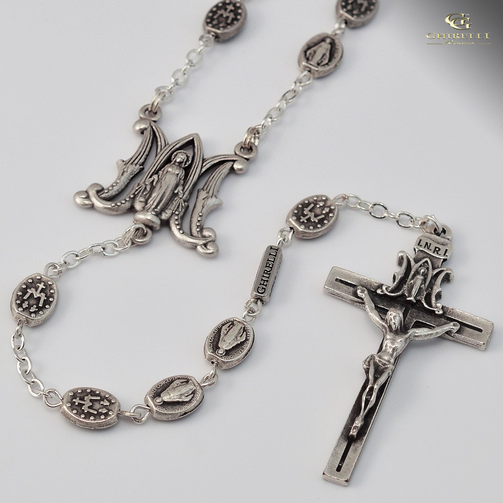 Miraculous Medal silver plated Rosary – Ghirelli Rosaries