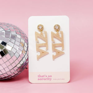 Acrylic Greek Letter Earrings - Zeta Tau Alpha - Brown Bag Etc