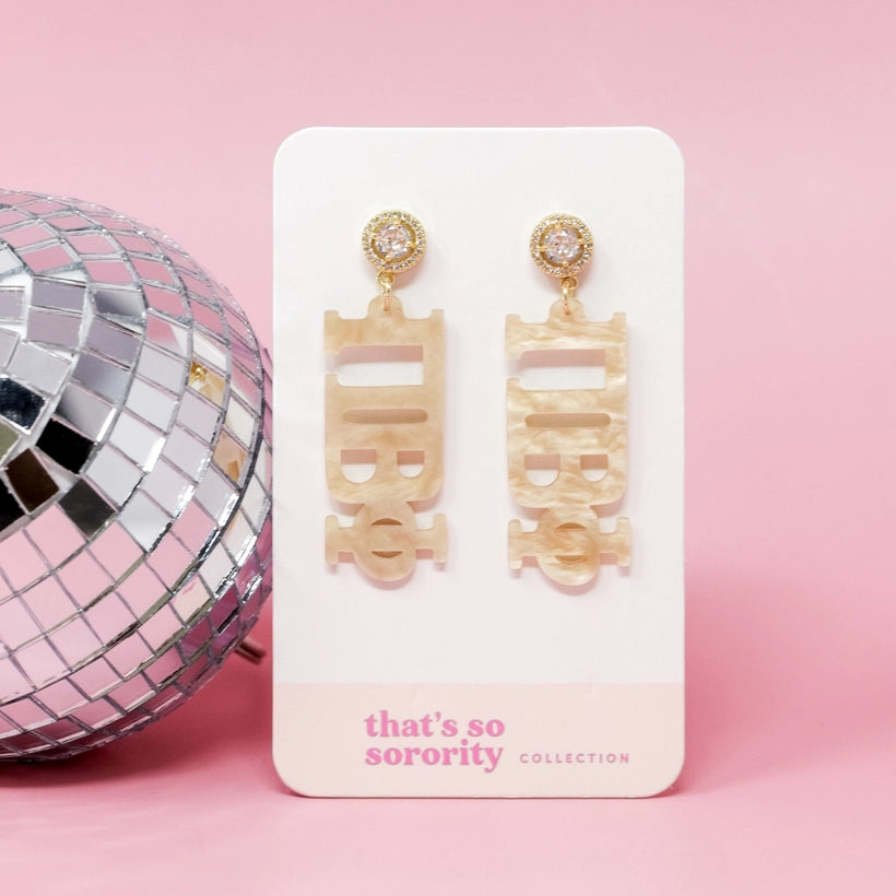 Acrylic Greek Letter Earrings - Pi Beta Phi
