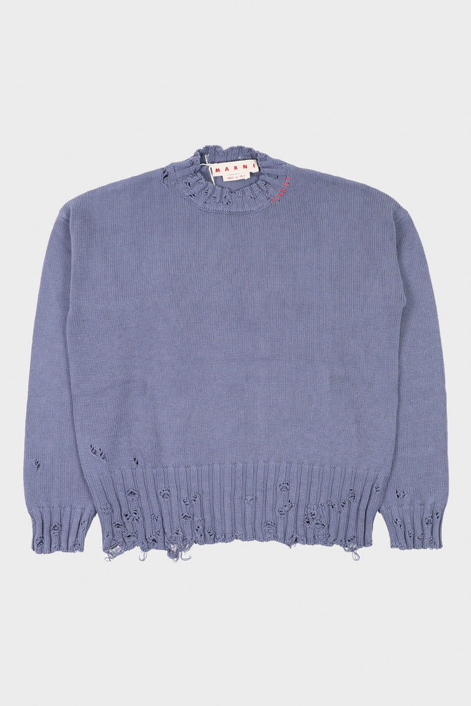 Marni Shetland Wool Roundneck Sweater | Pink/Yellow | Canoe Club