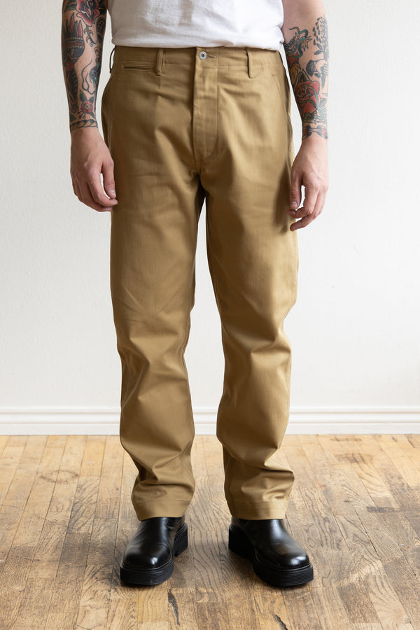 Slim Fit Army Trousers - Khaki - Canoe Club