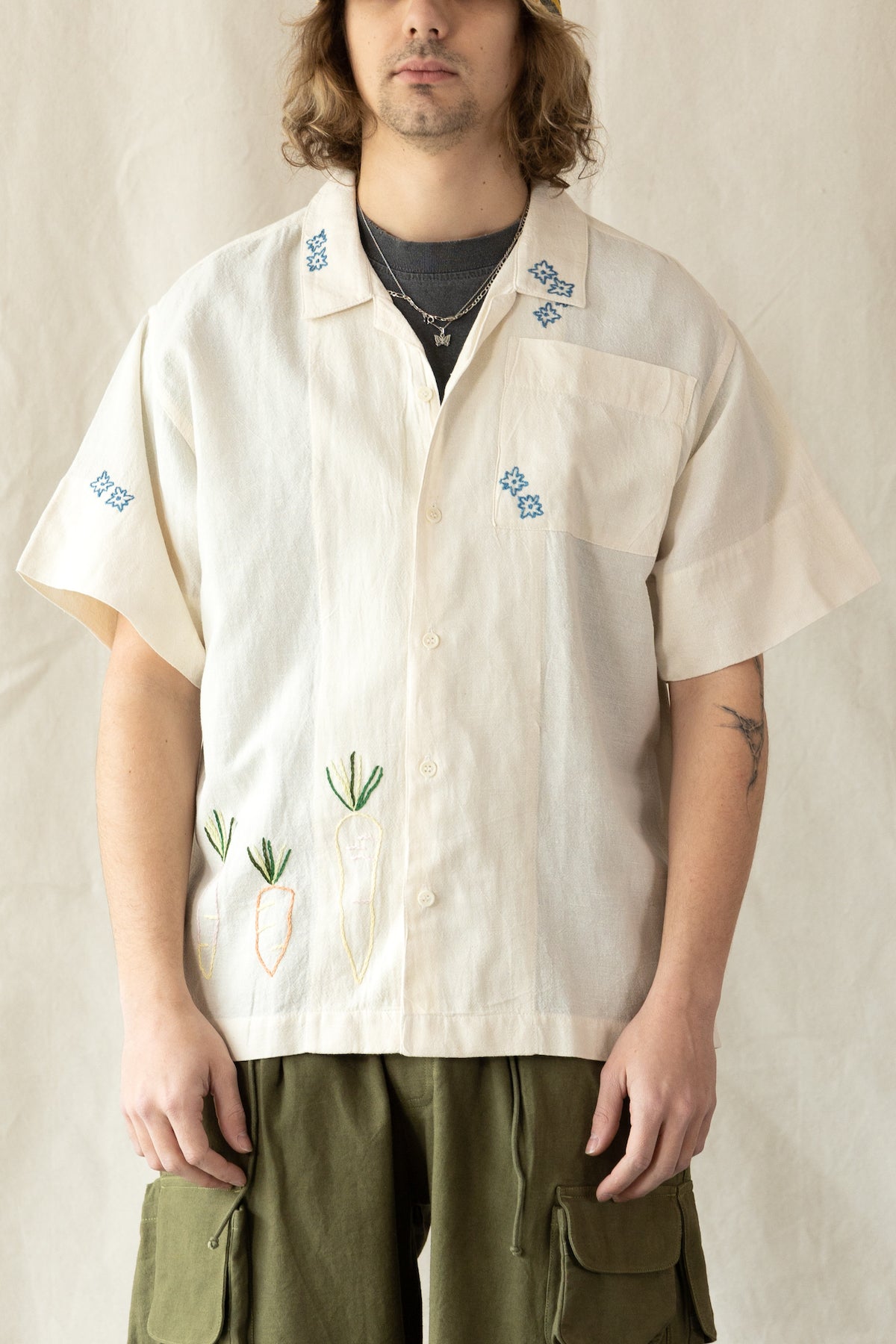 Story MFG. Greetings Shirt | Carrot Hand Embroidery | Canoe Club