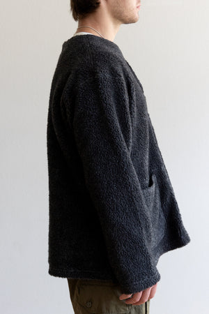 Engineered Garments Knit Cardigan | Charcoal Wool Poly Shaggy Knit