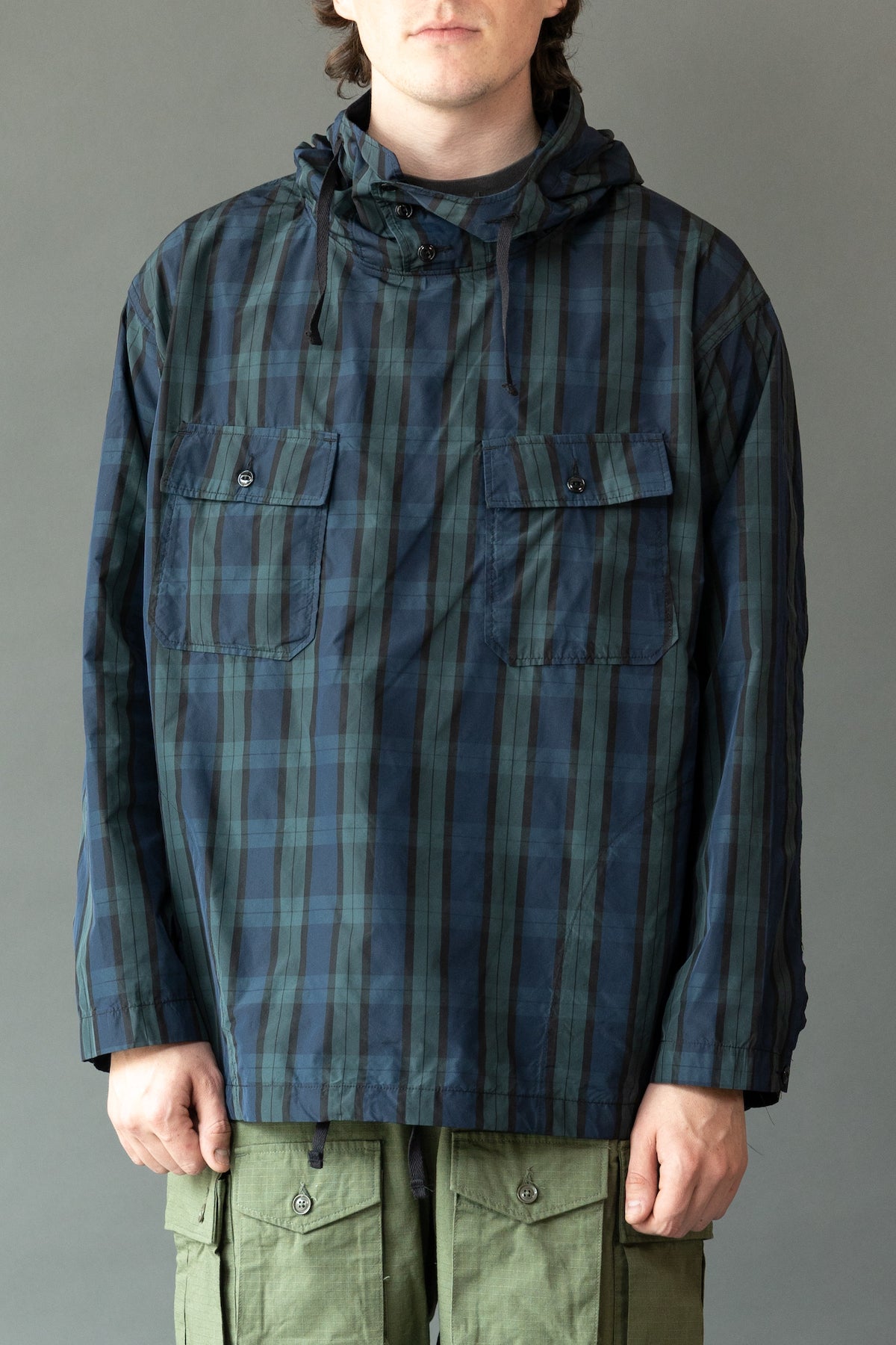 Engineered Garments Cagoule Shirt | Blackwatch Crushed Taffeta