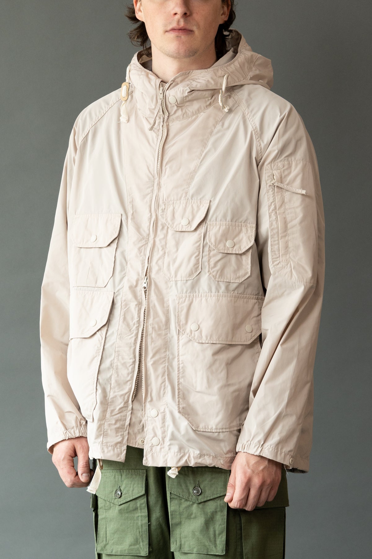 Engineered Garments Atlantic Parka | Khaki Memory Polyester