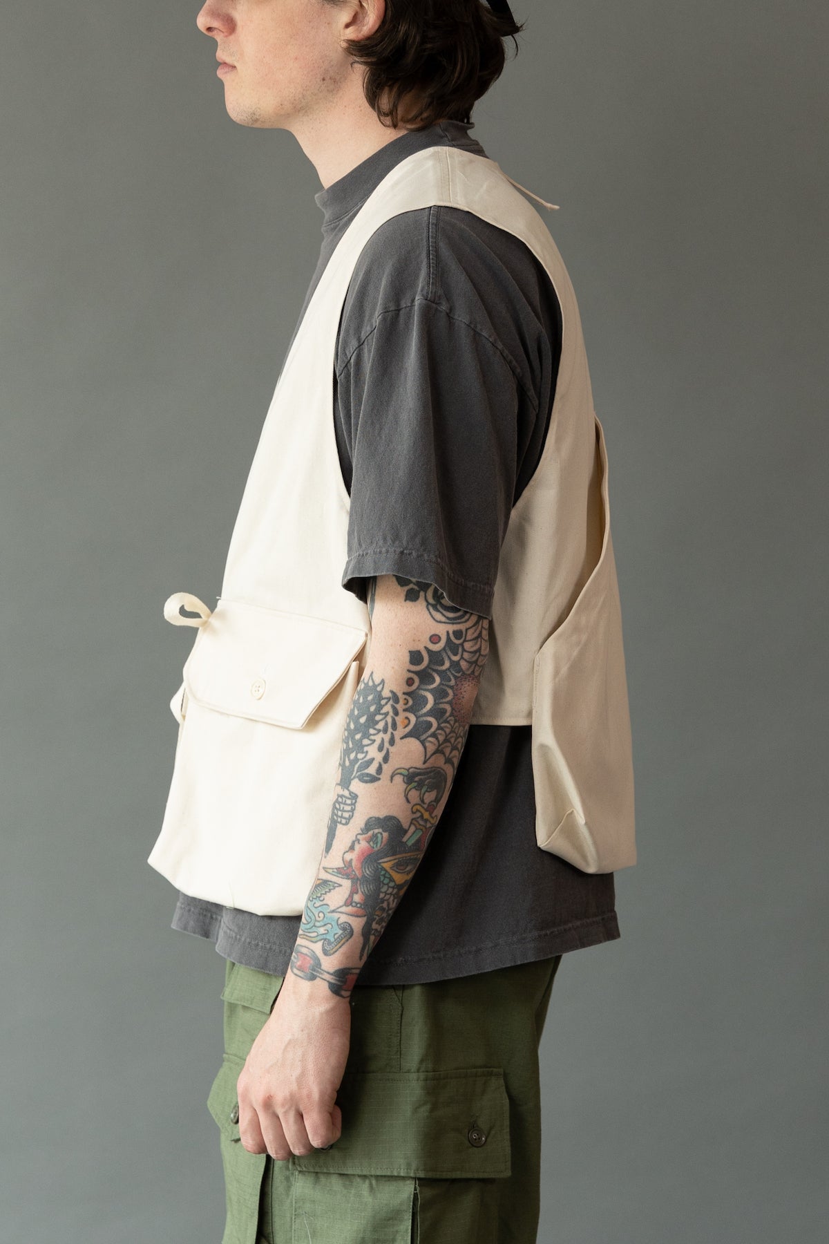 Engineered Garments Fowl Vest | Natural 6.5oz Flat Twill | Canoe Club