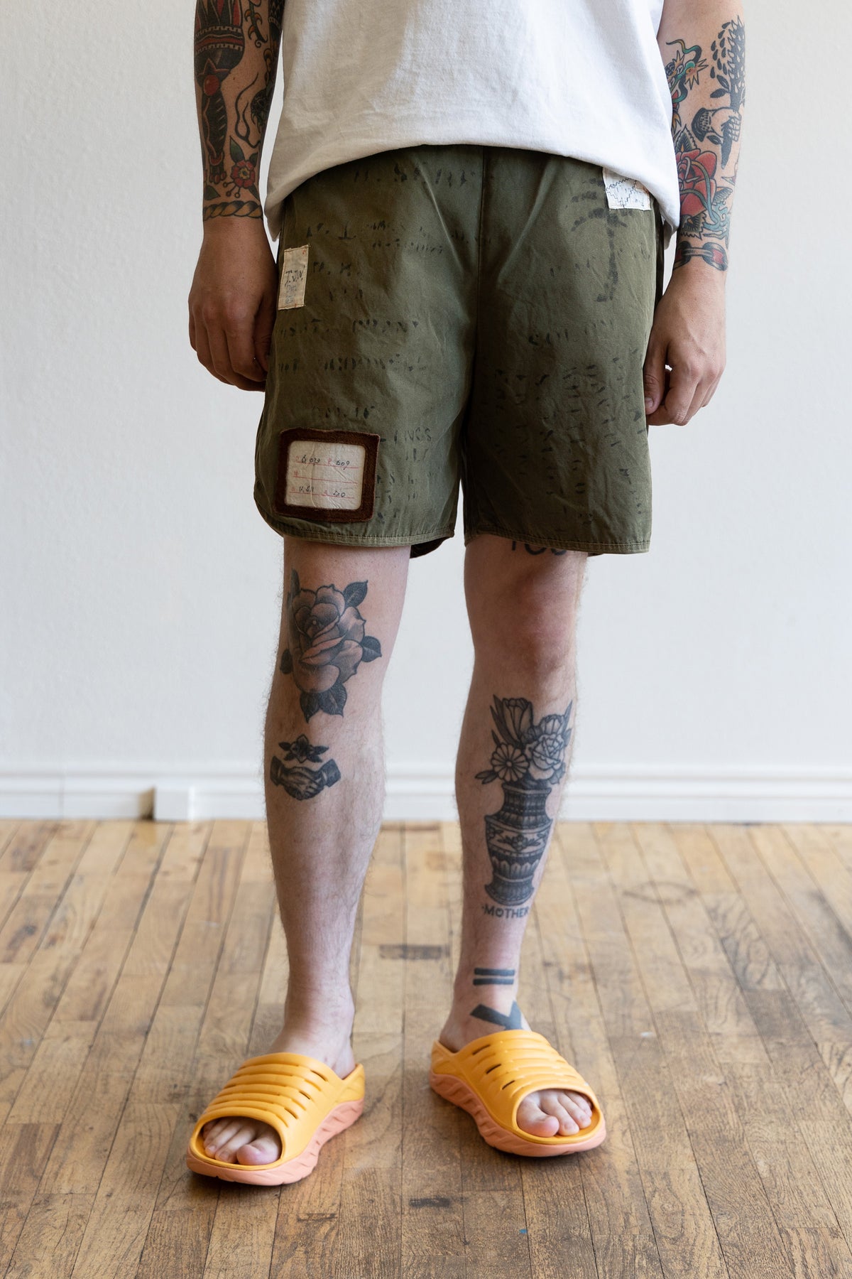 Kapital Cotton Burberry Remake Shorts Mens | Khaki | Canoe Club