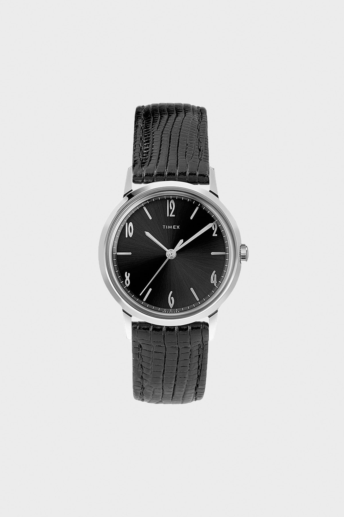 Timex Marlin Hand-Wound Watch | Black/Black/Silver-Tone | Canoe Club