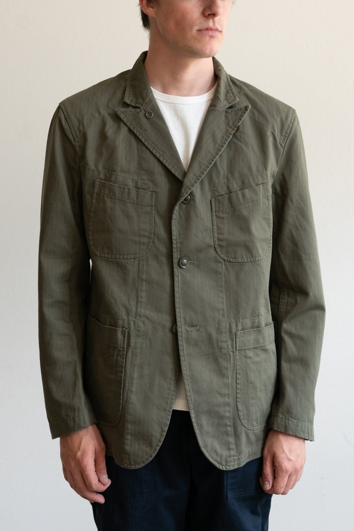 Engineered Garments Bedford Jacket | Olive Cotton Herringbone